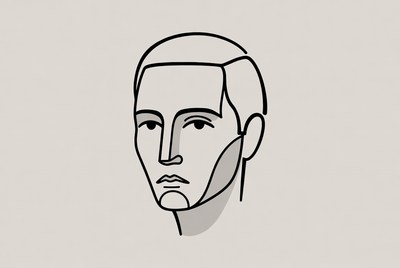 Line art portrait of man