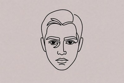 Line Art Portrait of Man
