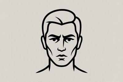 Angry man line art illustration
