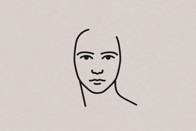 Minimalist line drawing face