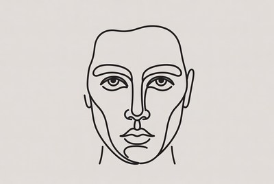 Minimalist line art male face