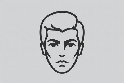 Black and white man portrait illustration