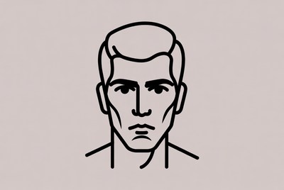 Line art man portrait