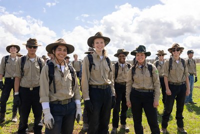 Group of park rangers standing outdoors