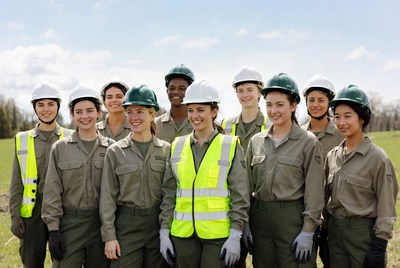 Group of women construction workers outdoors