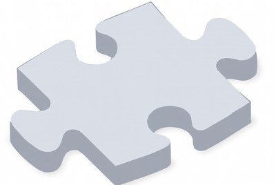 Single Gray Jigsaw Puzzle Piece