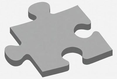 Gray 3D Puzzle Piece