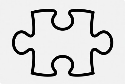Black Outline Puzzle Piece