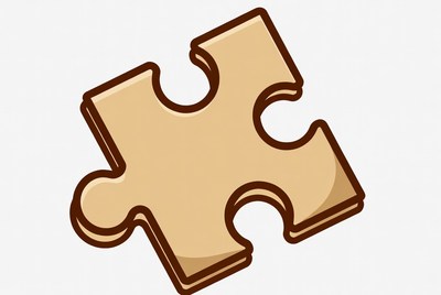 Single beige puzzle piece