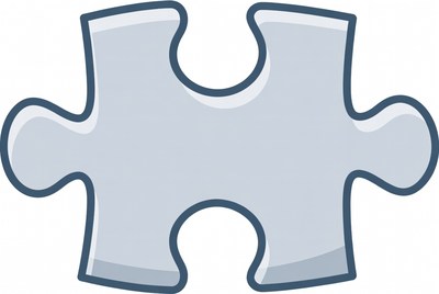 Gray puzzle piece illustration