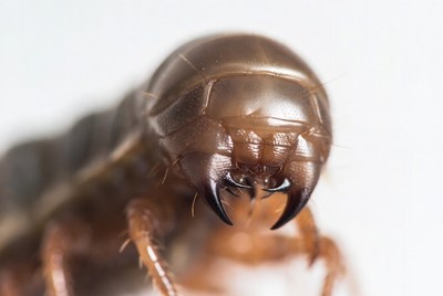 Close-up millipede head