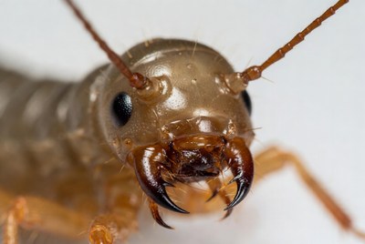 Close-up of centipede head