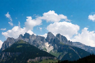 Majestic Rocky Mountains with Clouds