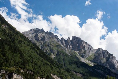 Majestic Mountains with Green Slopes
