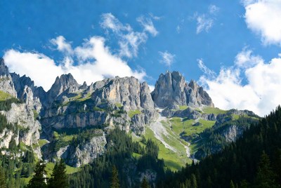 Majestic Rocky Mountains with Green Meadows