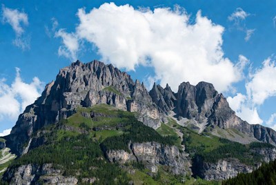 Majestic Rocky Mountain Peaks with Clouds