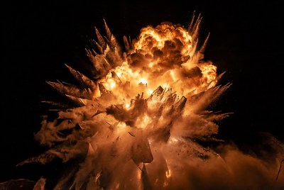 Massive fiery explosion