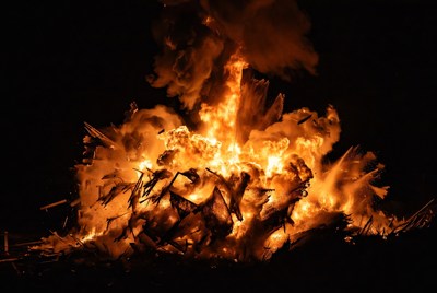 Massive fiery explosion