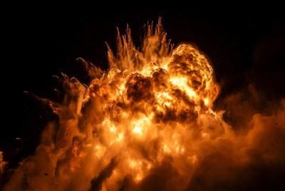 Massive fiery explosion