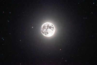 Full Moon in Starry Night Sky