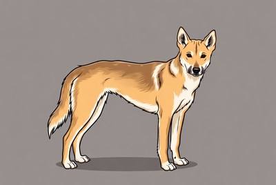 Standing Australian Dingo Illustration