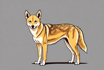 Standing Shiba Inu dog illustration