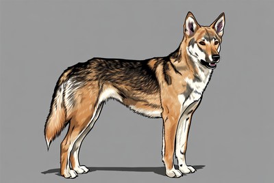 Czechoslovakian Wolfdog standing illustration