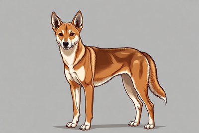 Australian Dingo Standing Illustration