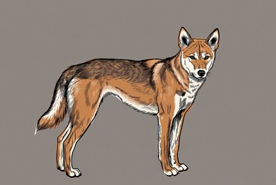 Standing dingo illustration