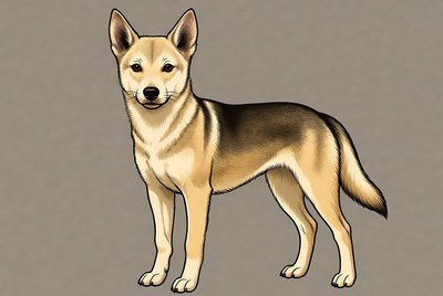 Norwegian Elkhound standing isolated