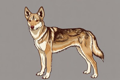 German Shepherd standing illustration
