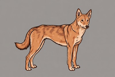 Standing Australian Dingo Illustration