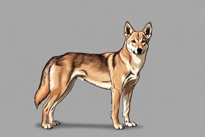 Australian Dingo Standing Illustration