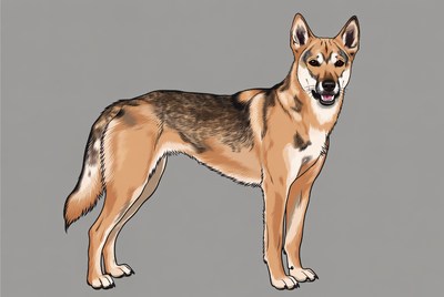 German Shepherd standing illustration