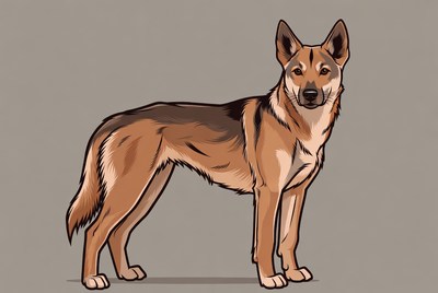 German Shepherd standing illustration
