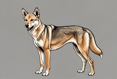 Czechoslovakian Wolfdog standing illustration