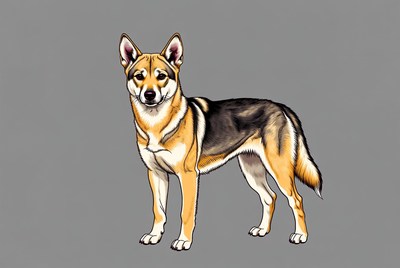 Standing German Shepherd illustration