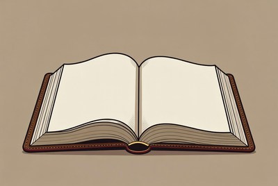 Open Blank Book Illustration