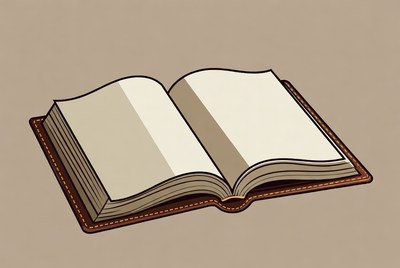 Open Leather Book Illustration