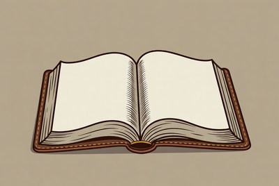 Open Leather Book Illustration