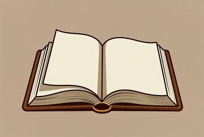 Open Blank Book Illustration
