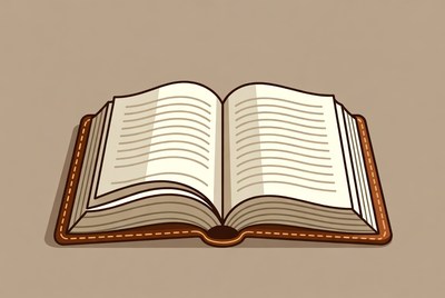Open Leather Book Illustration