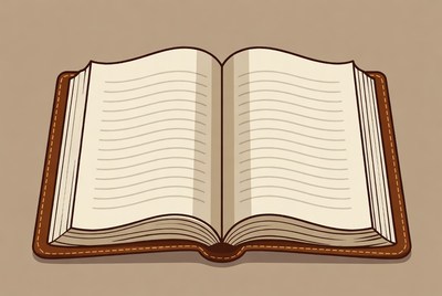 Open Leather Notebook Illustration