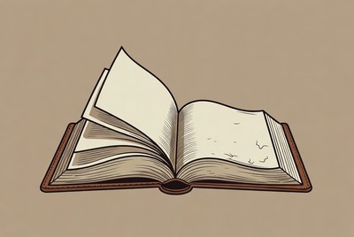 Open Leather Book Illustration