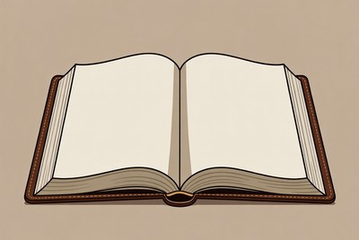 Open Blank Book Illustration