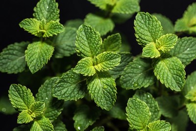 Fresh Mint Leaves Closeup
