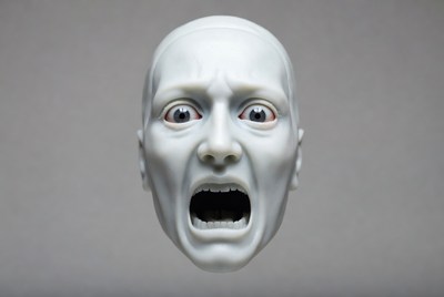 White Mannequin Head Screaming