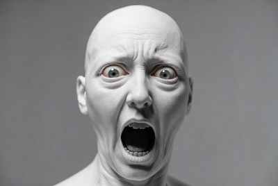 Screaming White Man Sculpture