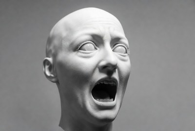 Screaming Woman Sculpture Bust