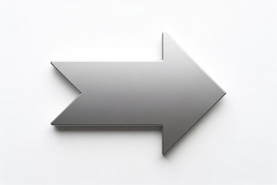 Shiny Silver Arrow on White